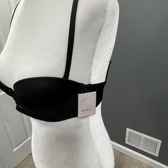 NWT Auden Plunge Coverage Push Up Bra Black 34b C5 - Picture 2 of 3